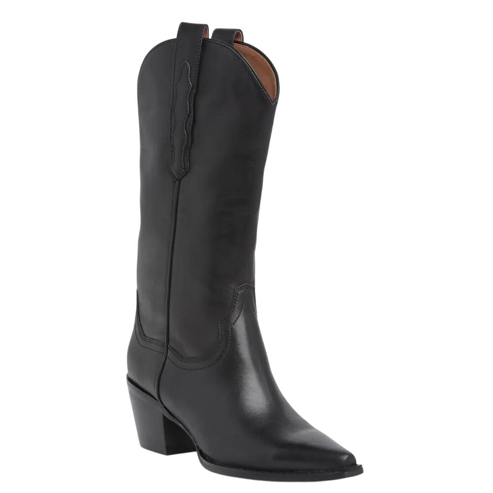 Jeffrey Campbell Floured Western Boot Black Leather Women’s size 9 Cowgirl